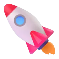 Cartoon rocket icon illustration for kids space adventure theme