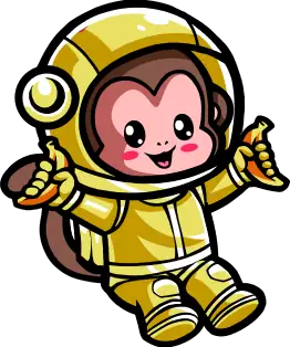Variety of party packages cute monkey astronaut mascot illustration
