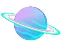 Saturn style planet icon for kids space theme