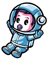 Cute baby astronaut cartoon character Already fly astro illustration for kids space theme