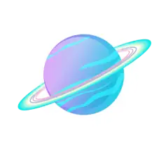 Pastel planet illustration with ring in space theme design