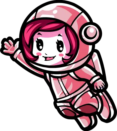 Astro cute pink girl astronaut cartoon character