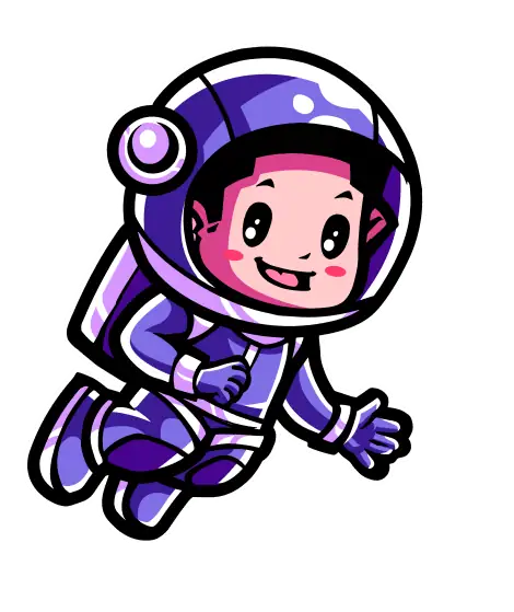 Cute cartoon child astronaut illustration for kids space theme