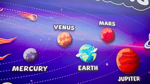 Space themed solar system walkthrough